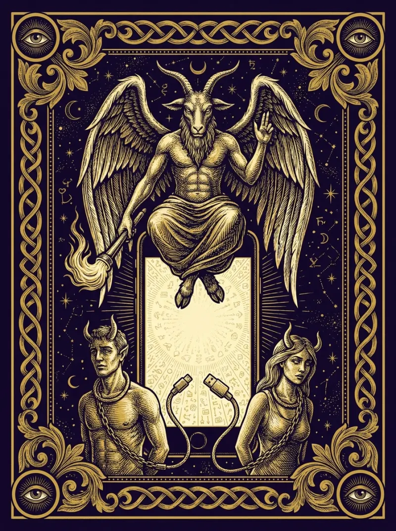 Tarotová karta Ďábel — ilustrace Ezometru