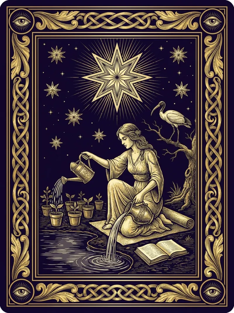 Tarotová karta Hvězda — ilustrace Ezometru