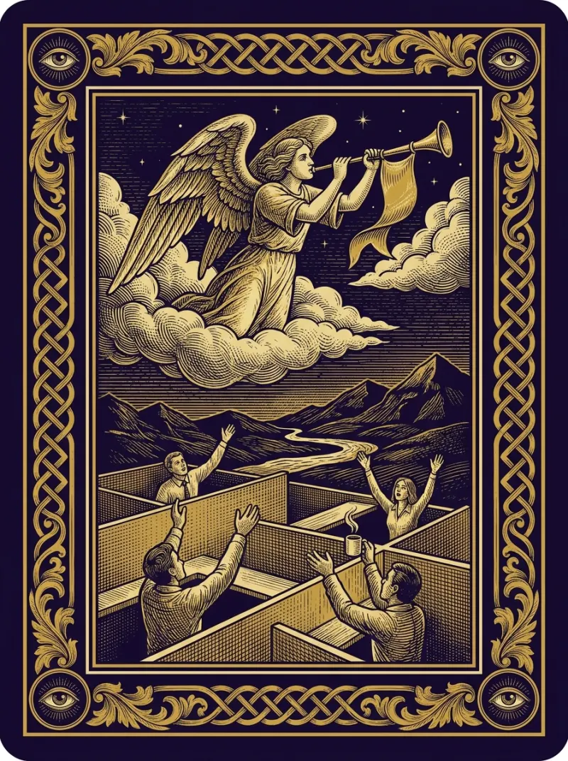 Tarotová karta Soud — ilustrace Ezometru